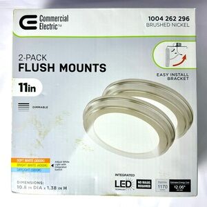 Brushed Nickel Flush Mounts - 2-Pack, Open Box/Unused